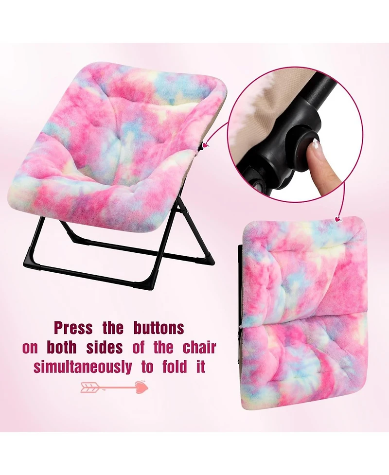 Cesicia Faux Fur Butterfly Chair, Rainbow