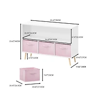 Cesicia Kids bookcase with Collapsible Fabric Drawers, Children's Book Display, Toy Storage Cabinet Organizer