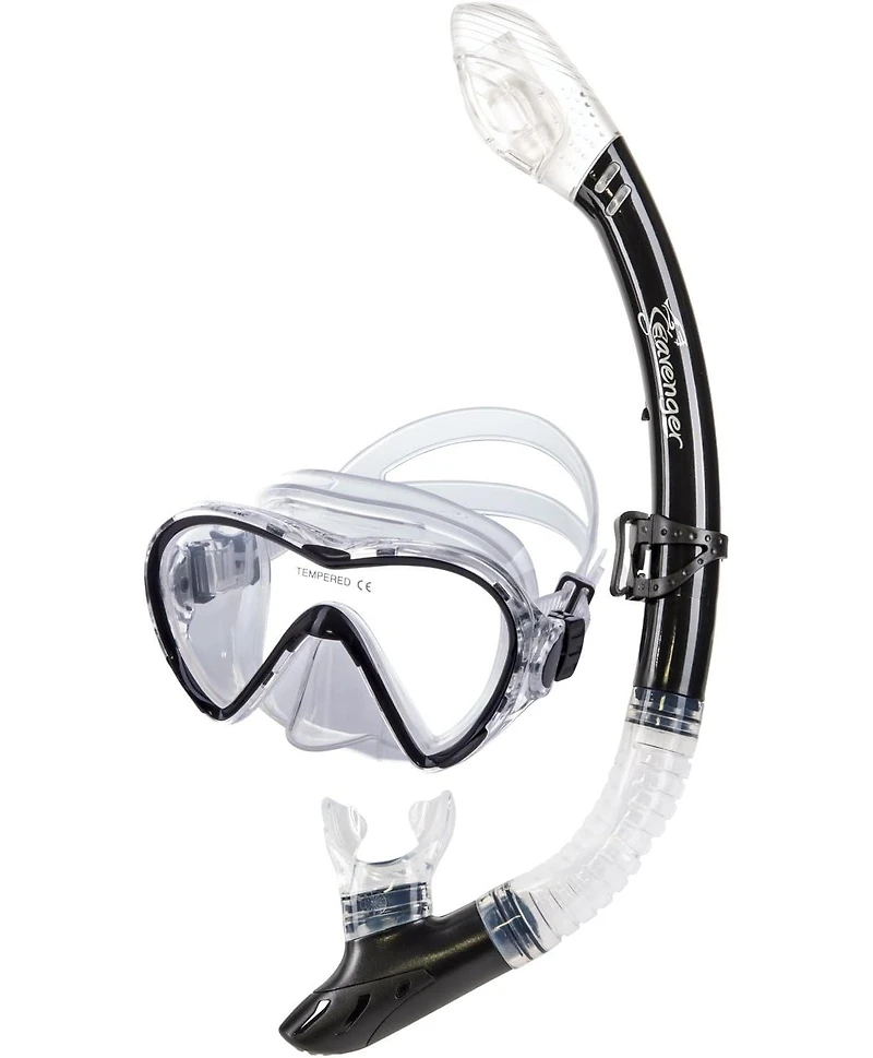 Seavenger Torpedo Tempered Glass Mask & Dry Top Snorkel Combo Set - Yellow