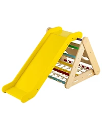Akiudex 4 in 1 Triangle Climber Toy with Sliding Board and Climbing Net