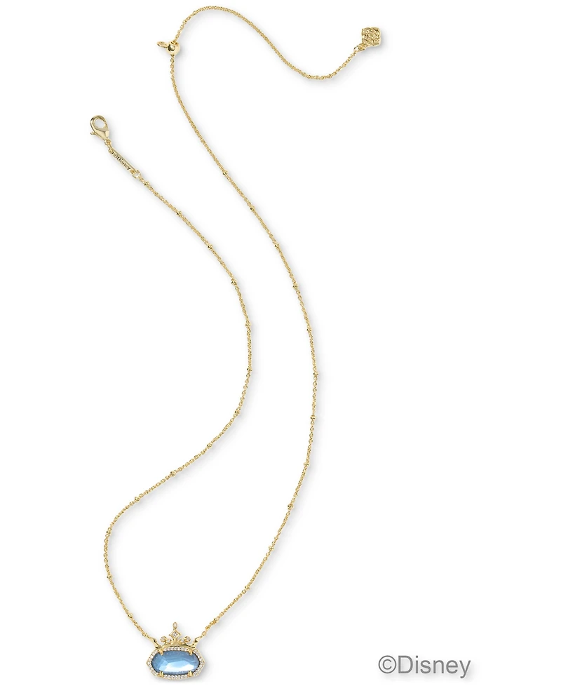 Kendra Scott Disney Elisa Princess Light Pink Iridescent Abalone Pendant Necklace 14K Gold Over Brass