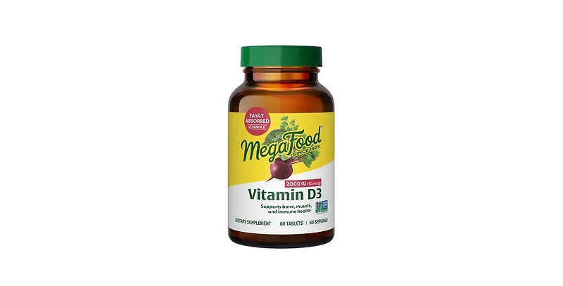 MegaFood Vitamin D3, 2000 Iu, 60 Tabs