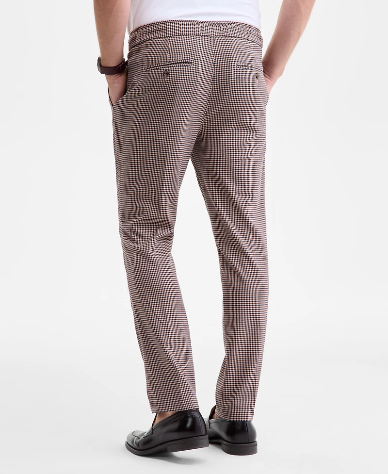 Club Room Men's Checked Plaid Pull-On Drawstring Trousers, Macy's Exclusive