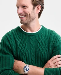 Club Room Men's Mixed Cable-Knit Crewneck Sweater, Macy's Exclusive