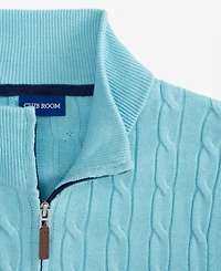 Club Room Men's Colorblocked Cable-Knit Full-Zip Sweater, Macy's Exclusive