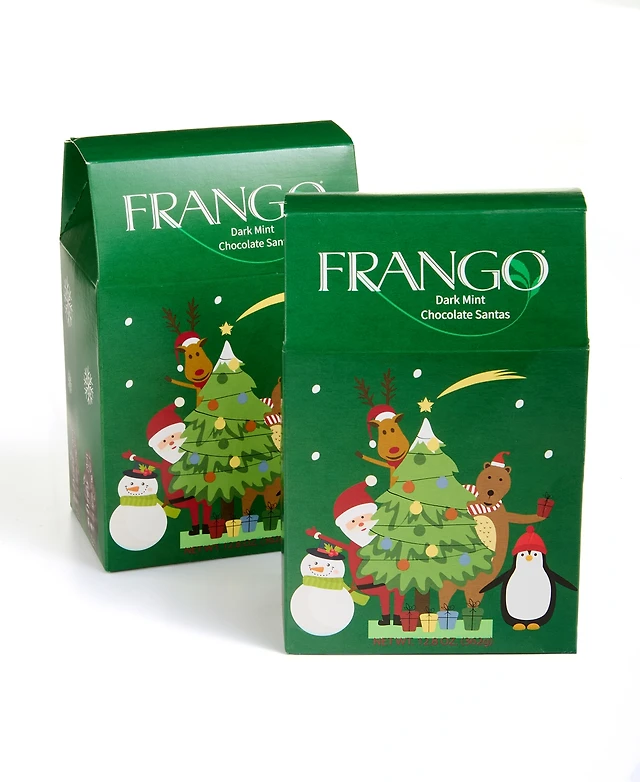 Frango Chocolates Pack Holiday Dark Mint Chocolate Santas
