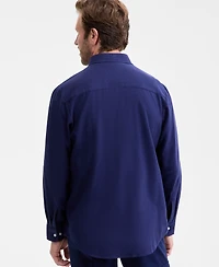 Club Room Men's Long-Sleeve Solid Cotton Flannel Shirt, Macy's Exclusive