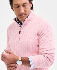 Club Room Men's Cable Knit Quarter-Zip Cotton Sweater, Created for Macy's