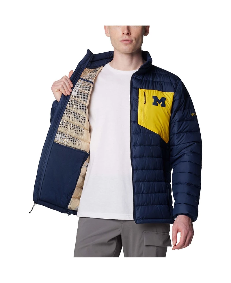 Columbia Men's Navy Michigan Wolverines Double Blitz Omni-Heat Infinity Insulated Full-Zip Jacket