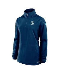 Fanatics Women's Deep Sea Blue Seattle Kraken Authentic Pro Rink Lightweight Quarter-Zip Pullover Sweatshirt