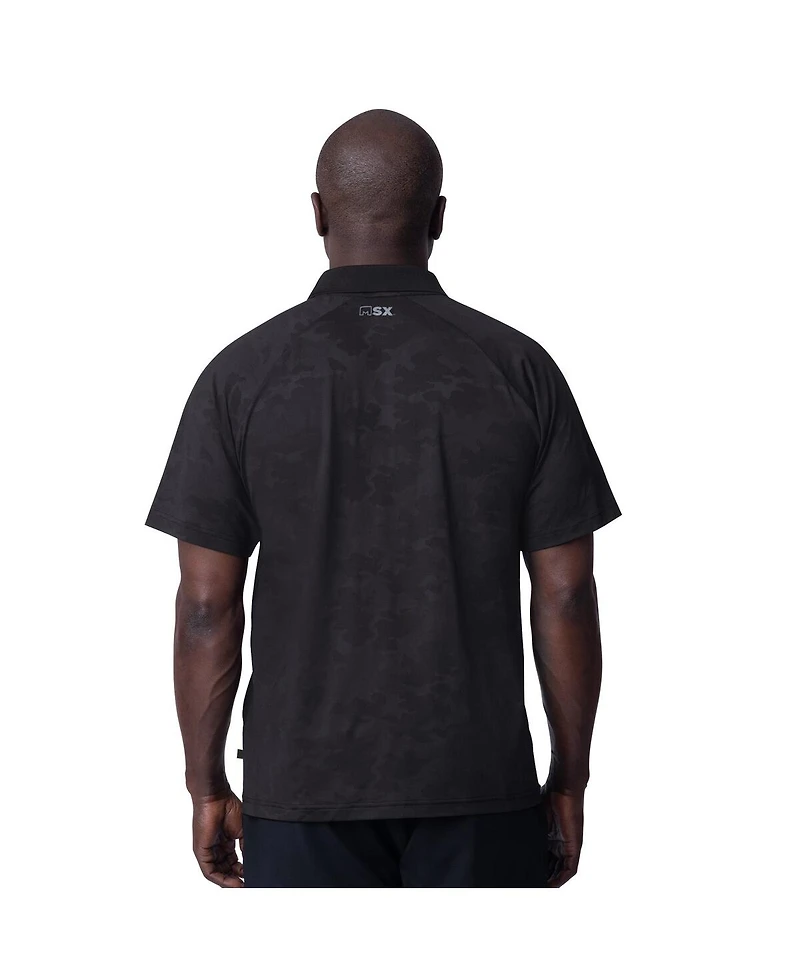 Msx by Michael Strahan Men's Black Pittsburgh Steelers Baseline Raglan Polo Shirt