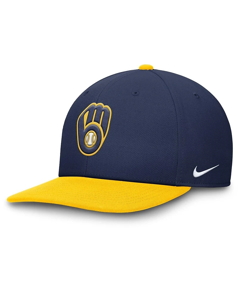 Nike Men's Navy/Gold Milwaukee Brewers Pro Performance Snapback Hat