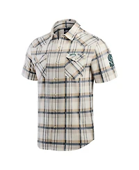 Darius Rucker Collection by Fanatics Men's Navy Seattle Mariners Plaid Full-Snap Shirt