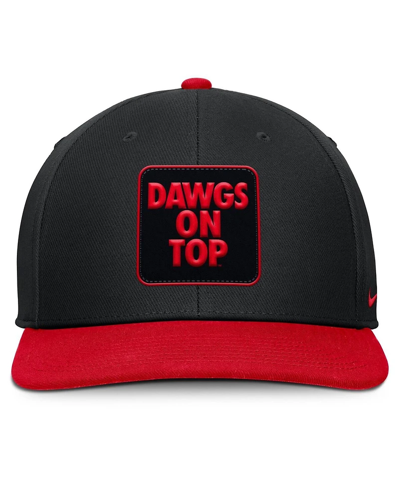 Nike Men's Black/Red Georgia Bulldogs 2025 Sideline Campus Pro Local Snapback Hat