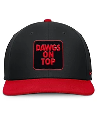 Nike Men's Black/Red Georgia Bulldogs 2025 Sideline Campus Pro Local Snapback Hat