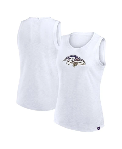 Fanatics Women's White Baltimore Ravens Slub Tank Top