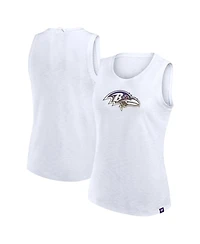 Fanatics Women's White Baltimore Ravens Slub Tank Top