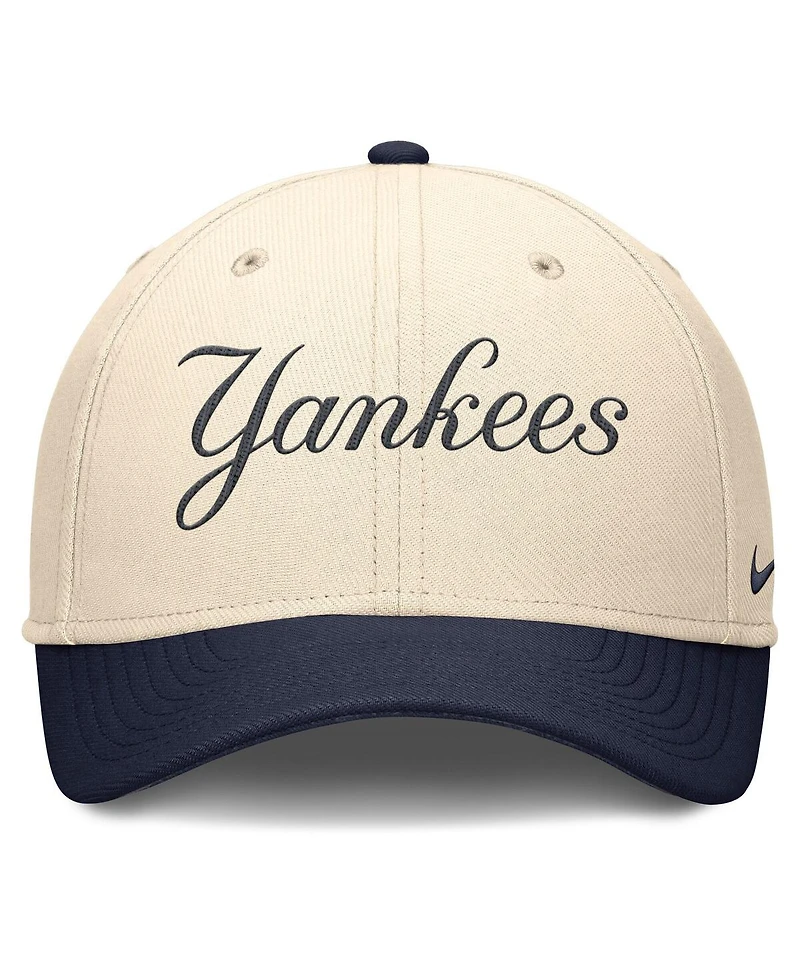 Nike Men's Natural/Navy New York Yankees Statement Rise Performance Flex Hat
