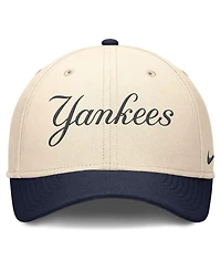 Nike Men's Natural/Navy New York Yankees Statement Rise Performance Flex Hat