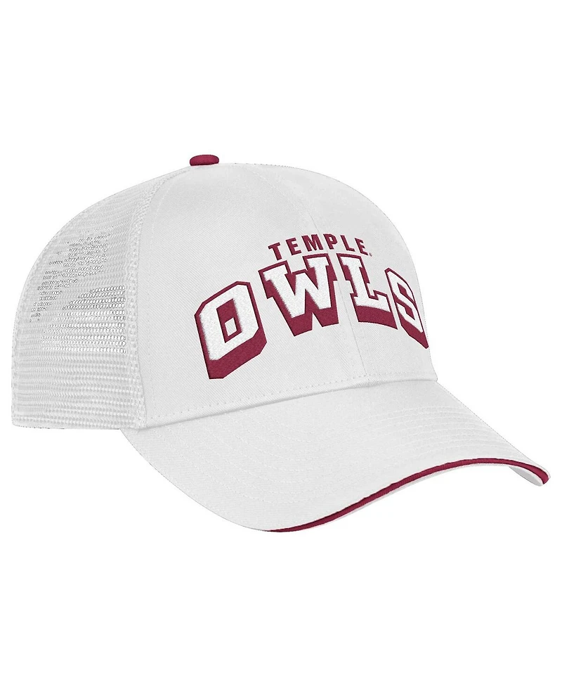 Colosseum Men's White Temple Owls Wyatt Adjustable Hat