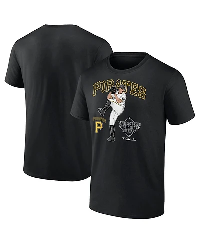 Fanatics Mto Label Men's Paul Skenes Black Pittsburgh Pirates Welcome To The Show T-Shirt