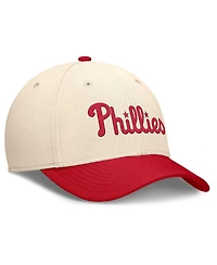 Nike Men's Natural/Red Philadelphia Phillies Statement Rise Performance Flex Hat