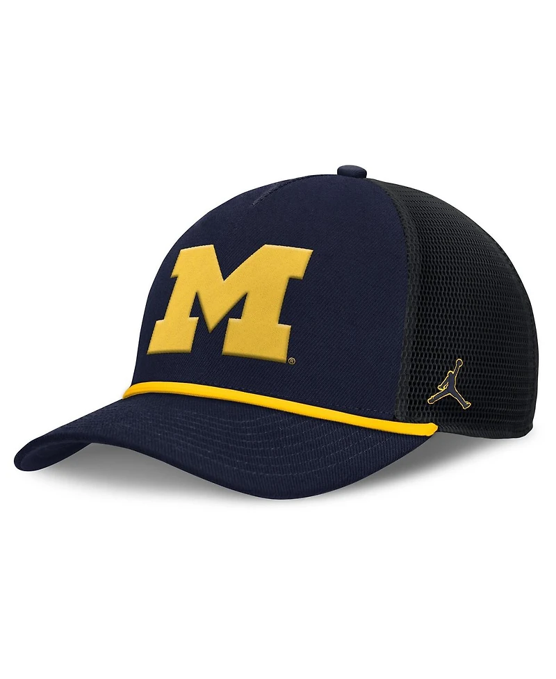 Jordan Men's Navy Michigan Wolverines Rise Primetime Trucker Adjustable Hat