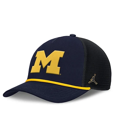 Jordan Men's Navy Michigan Wolverines Rise Primetime Trucker Adjustable Hat