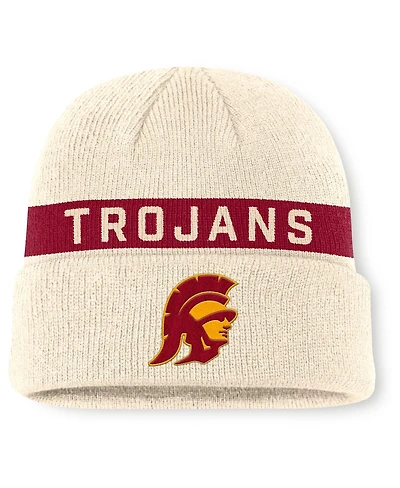 Nike Men's Natural Usc Trojans Peak Primetime Utility Cuffed Knit Hat