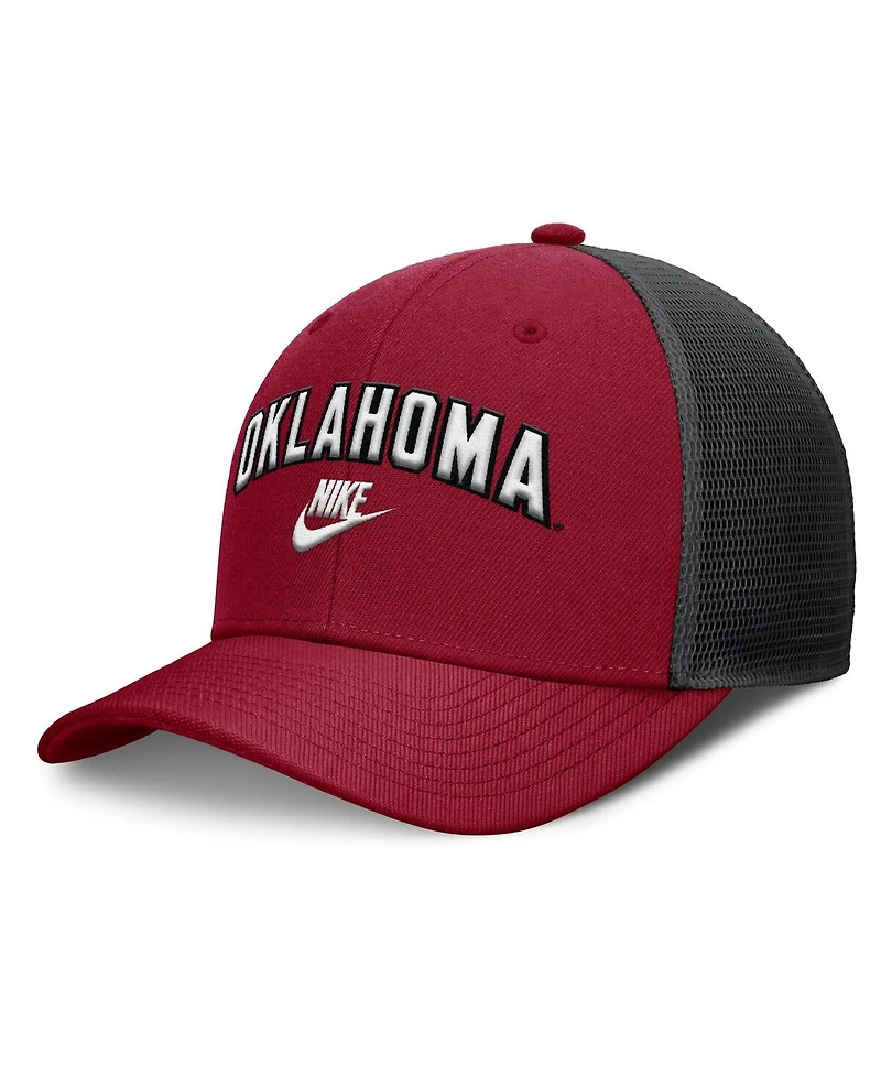 Nike Men's Crimson/Black Oklahoma Sooners Legacy Arch Rise Performance Trucker Adjustable Hat