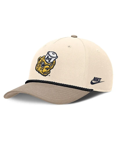 Nike Men's Natural Michigan Wolverines Rise Legacy Throwback Logo Adjustable Hat
