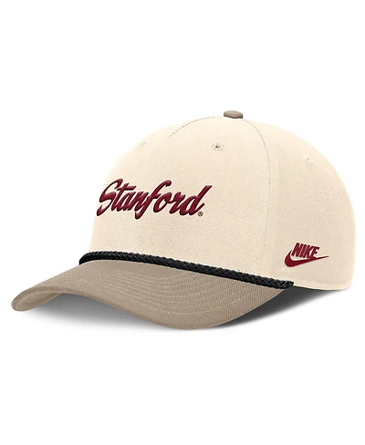 Nike Men's Natural Stanford Cardinal Rise Legacy Throwback Logo Adjustable Hat