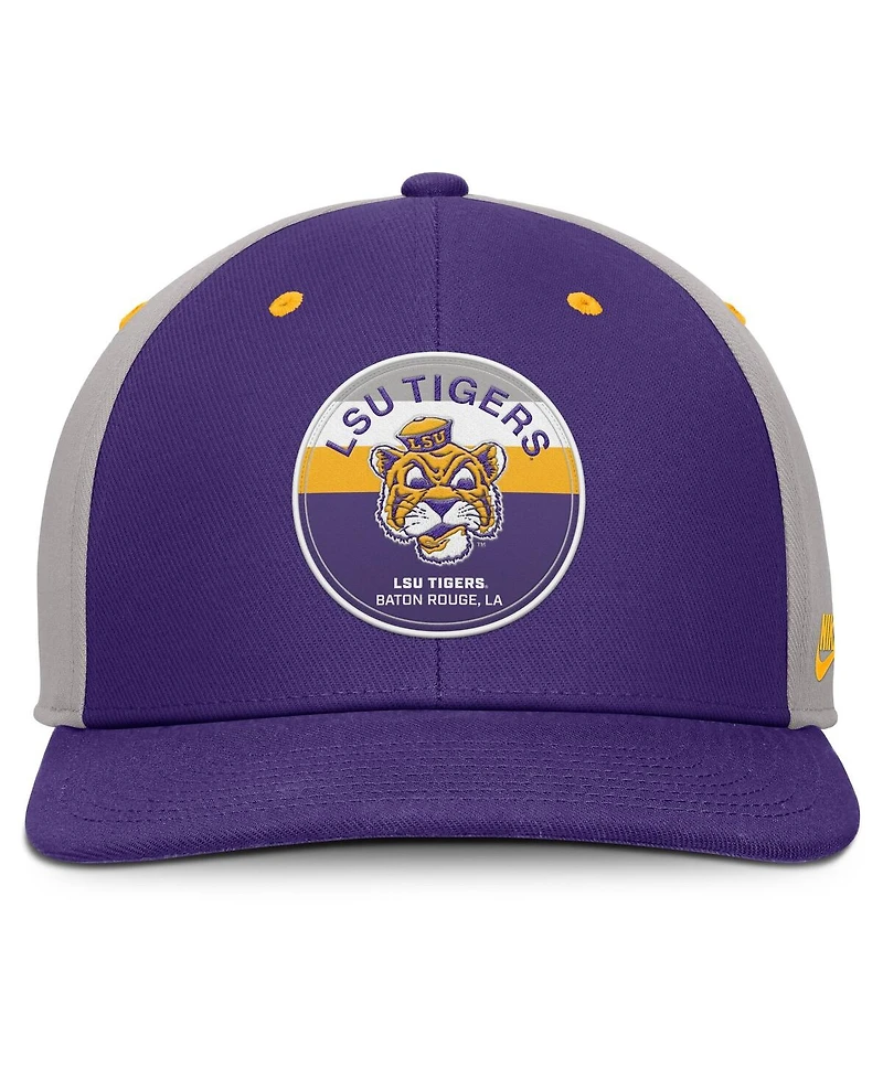 Nike Men's Purple/Gray Lsu Tigers Prep Pro Performance Snapback Hat