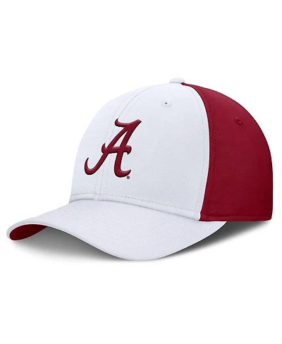 Nike Men's White/Crimson Alabama Crimson Tide 2025 Sideline Rise Local Performance Flex Hat