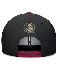 Nike Men's Black/Garnet Florida State Seminoles 2025 Sideline Campus Pro Local Snapback Hat