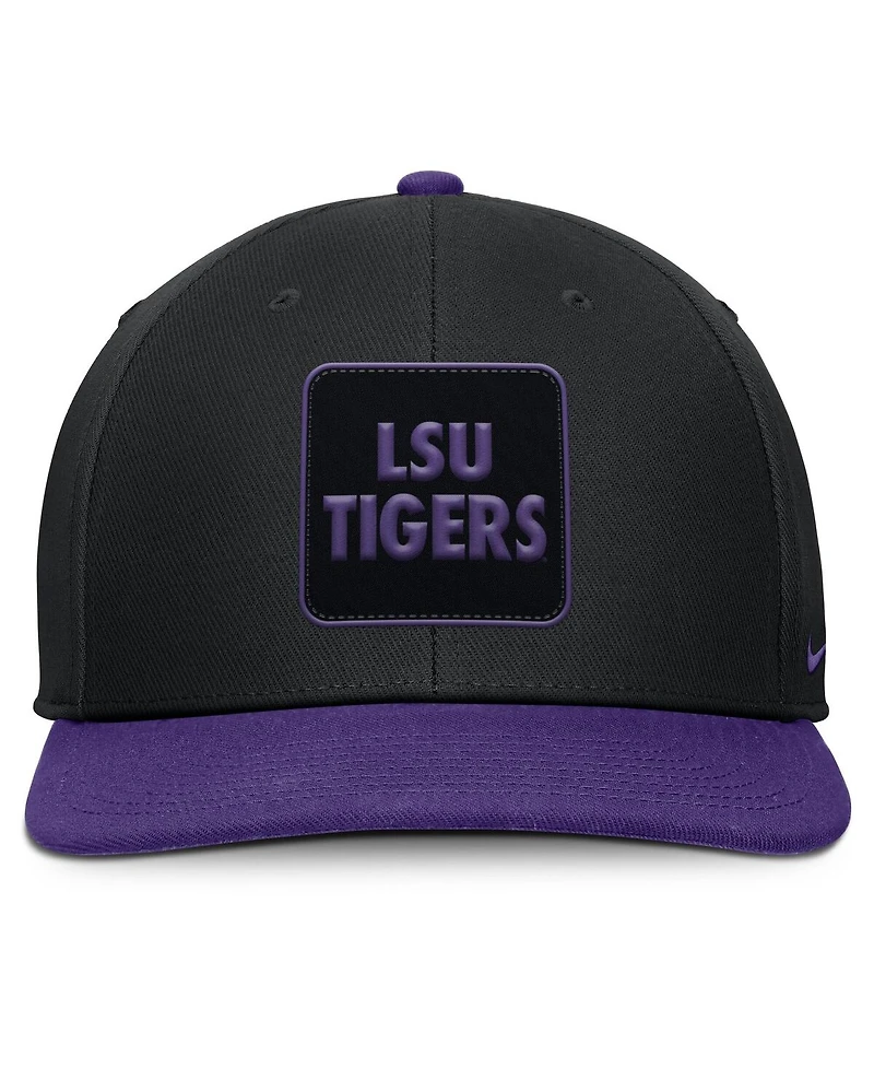 Nike Men's Black/Purple Lsu Tigers 2025 Sideline Campus Pro Local Snapback Hat