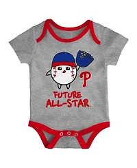 Outerstuff Newborn 2-Pack Philadelphia Phillies Triple Hit Bodysuit Set