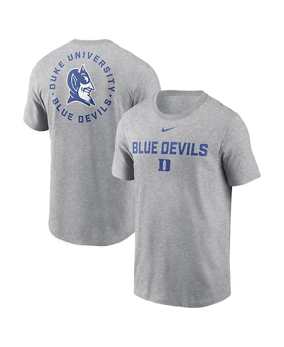 Nike Men's Heather Gray Duke Blue Devils Campus 2-Hit T-Shirt