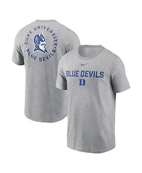 Nike Men's Heather Gray Duke Blue Devils Campus 2-Hit T-Shirt