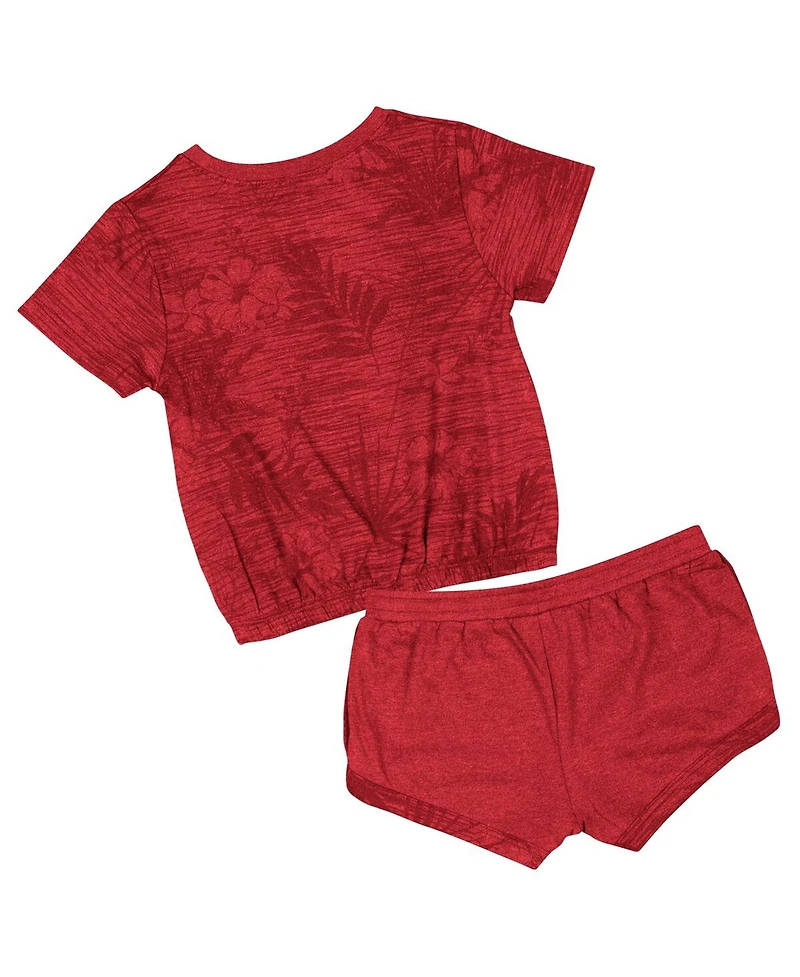 Colosseum Toddler 2-Piece Crimson Alabama Tide Fern T-Shirt and Shorts Set