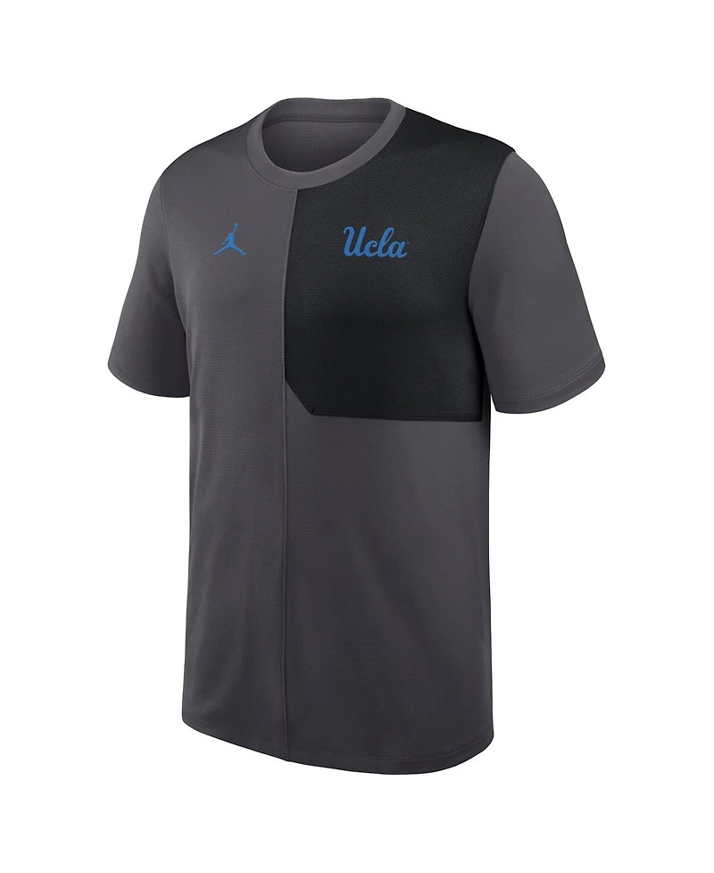 Jordan Men's Anthracite Ucla Bruins 2025 Sideline Uv Performance Coach T-Shirt