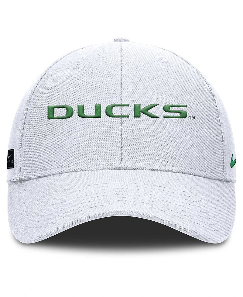 Nike Men's White Oregon Ducks 2025 On-Field Rise Performance Adjustable Hat