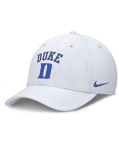 Nike Men's White Duke Blue Devils 2025 On-Field Rise Performance Flex Hat
