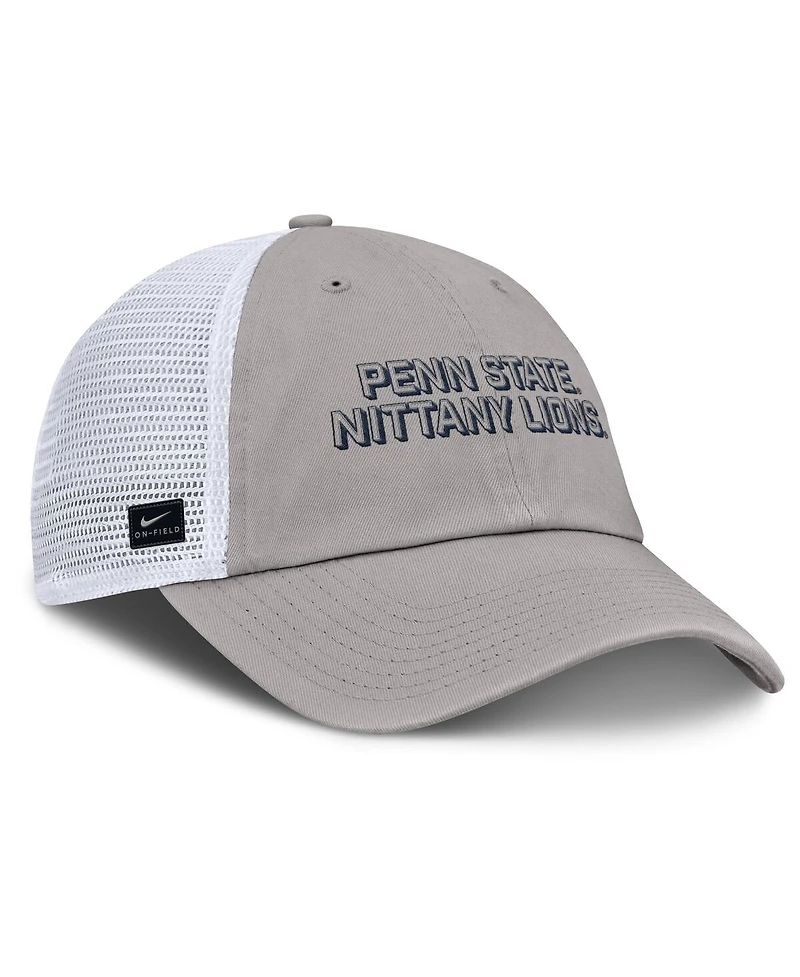 Nike Men's Gray Penn State Nittany Lions 2025 Gameday On-Field Club Adjustable Trucker Hat
