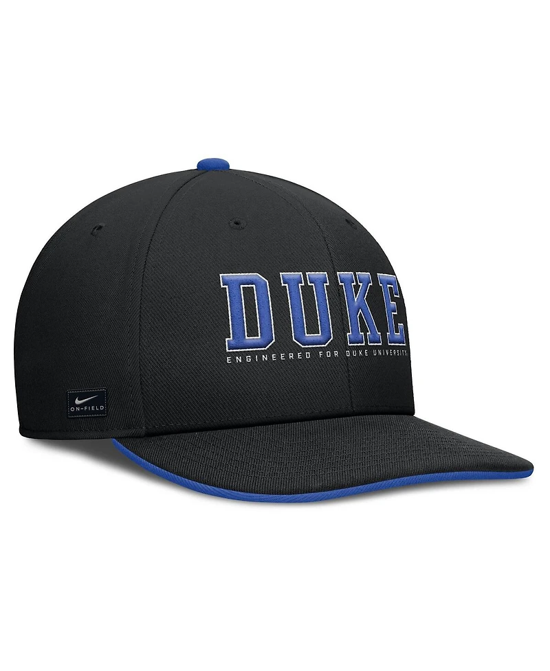 Nike Men's Black Duke Blue Devils 2025 On-Field Pro Performance Adjustable Hat