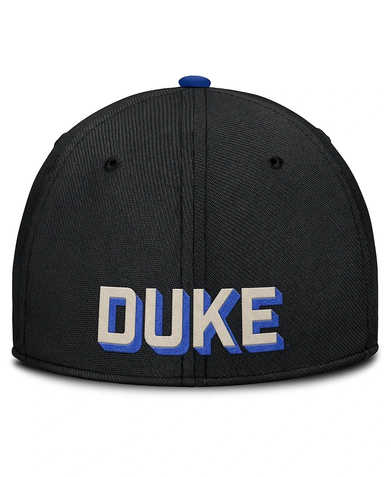 Nike Men's Black Duke Blue Devils Legacy Rise Performance Flex Hat