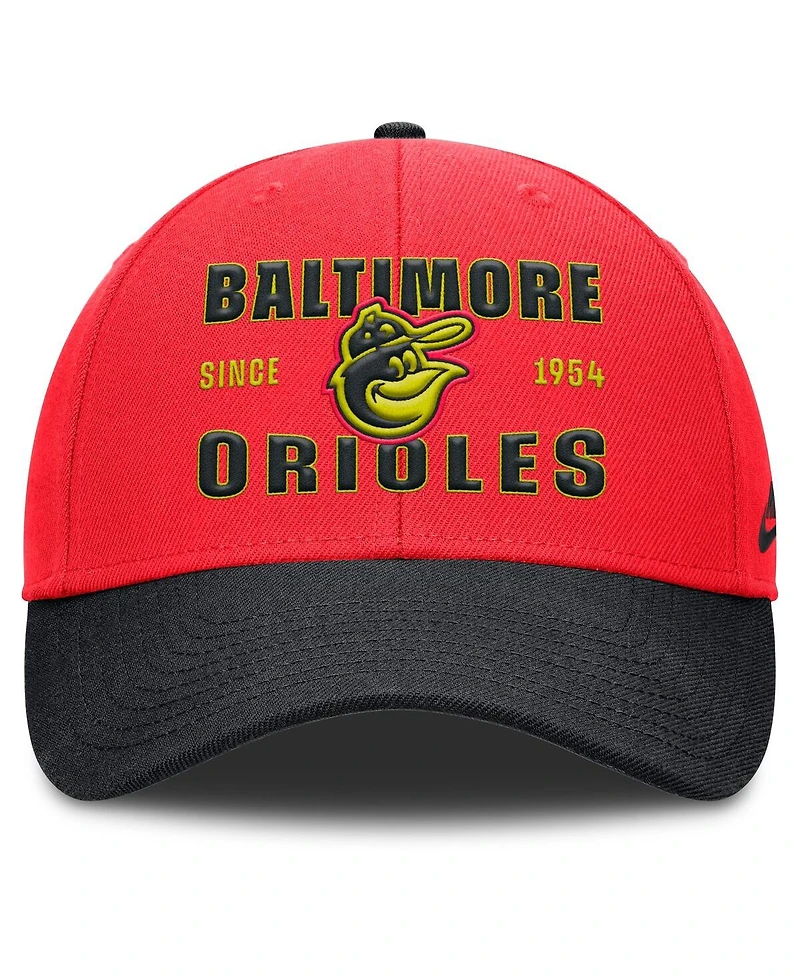 Nike Men's Crimson/Black Baltimore Orioles Neon 90s Rise Adjustable Hat