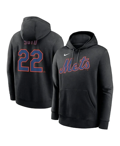 Nike Men's Juan Soto Black New York Mets Player Name Number Club Fleece Pullover Hoodie