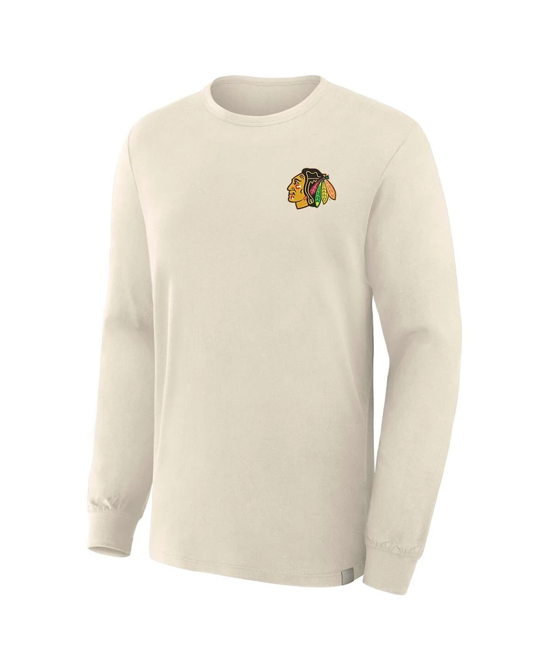 Fanatics Men's Beige Chicago Blackhawks Centennial Legacy Long Sleeve T-Shirt