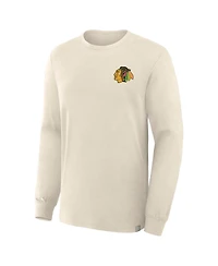 Fanatics Men's Beige Chicago Blackhawks Centennial Legacy Long Sleeve T-Shirt
